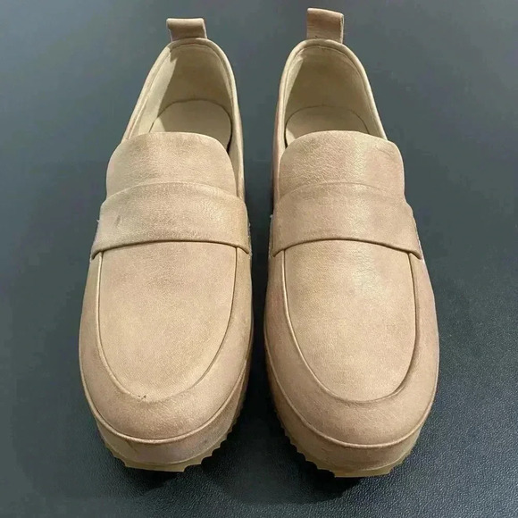 Eileen Fisher Tan Platform Loafers - Picture 9 of 13